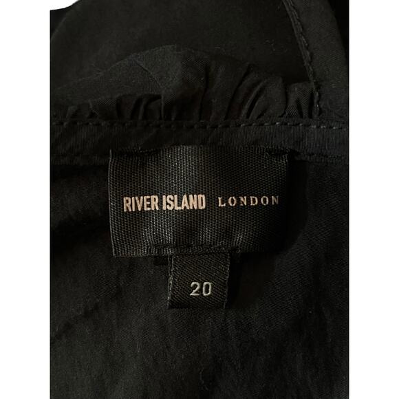 River Island Plus dress ruffle smock maxi black size 20 - Picture 7 of 8